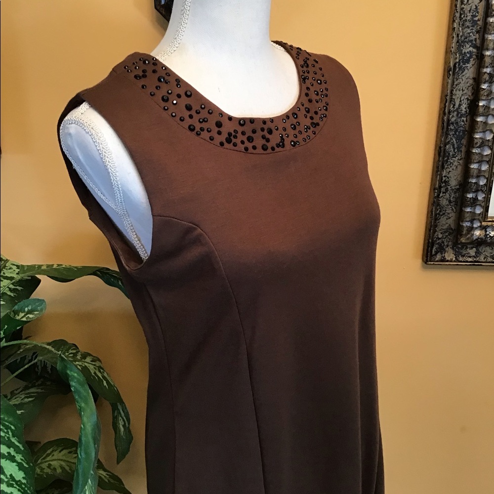 New Direction Sleeveless Beaded Neckline Dress - Picture 8 of 9
